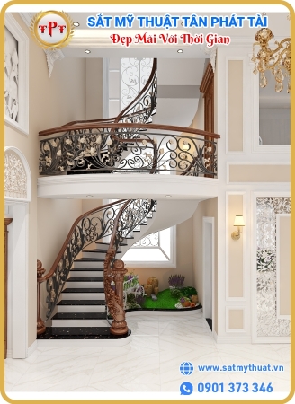 Cầu thang sắt mỹ thuật 02