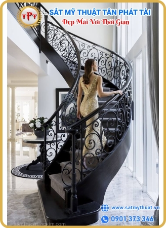 Cầu thang sắt mỹ thuật 04