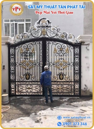 Cửa đi sắt mỹ thuật 09